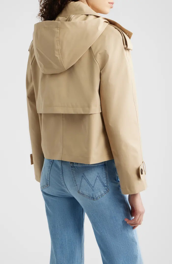 Crop Trench Coat with Removable Hood | Nordstrom