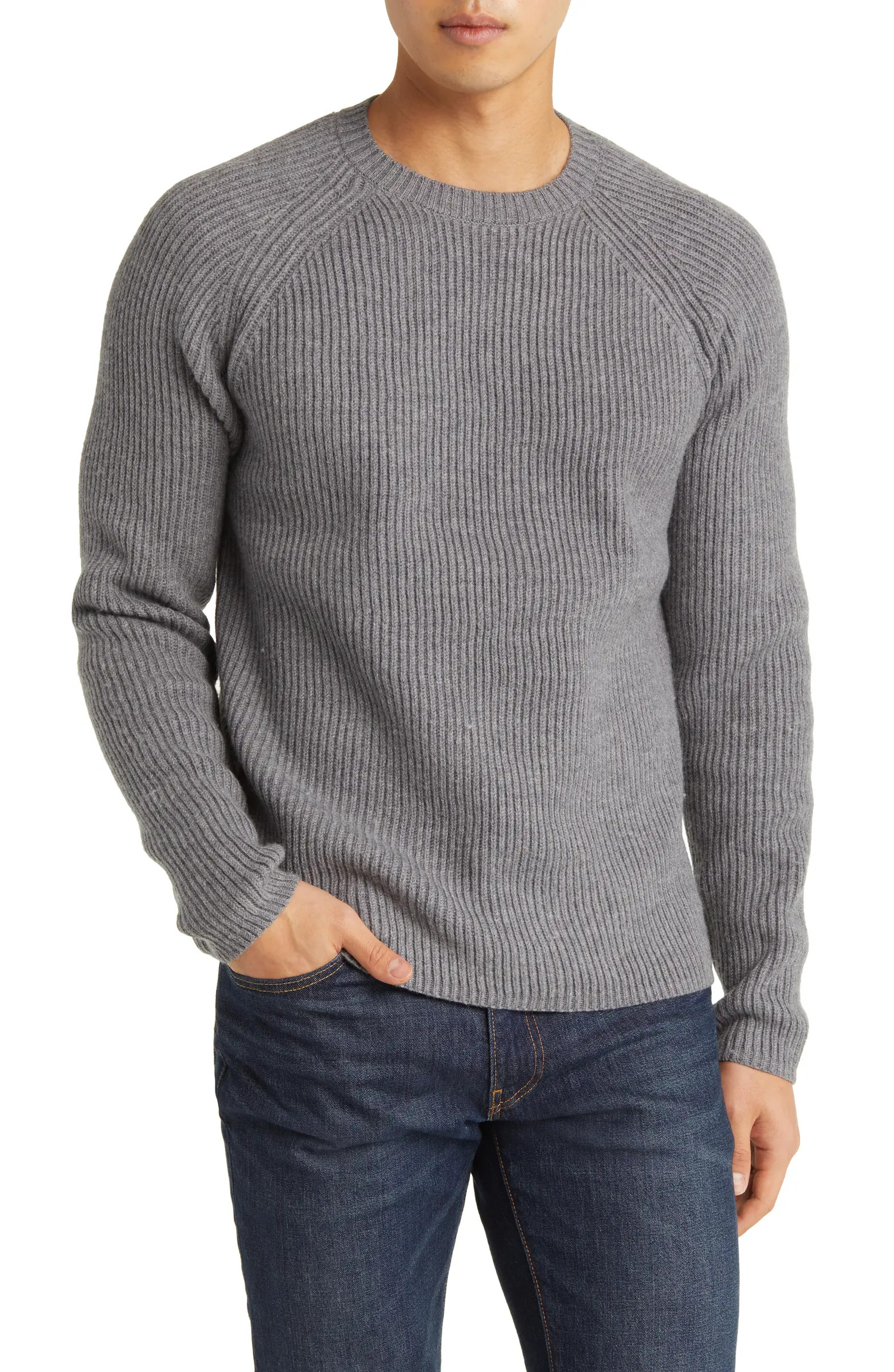 Ribbed Raglan Sleeve Wool Sweater | Nordstrom