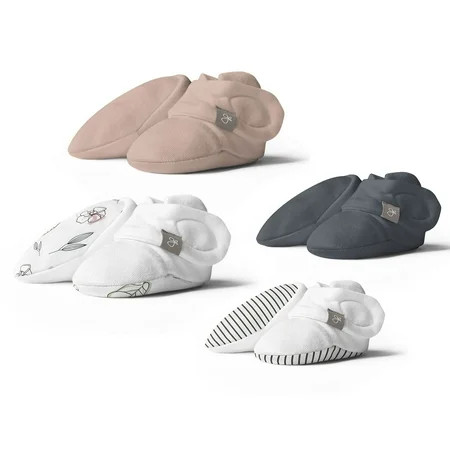 Goumikids Soft Organic Stay On Baby Infant Booties, 0-3M Multi Colored (4 Pairs) | Walmart (US)