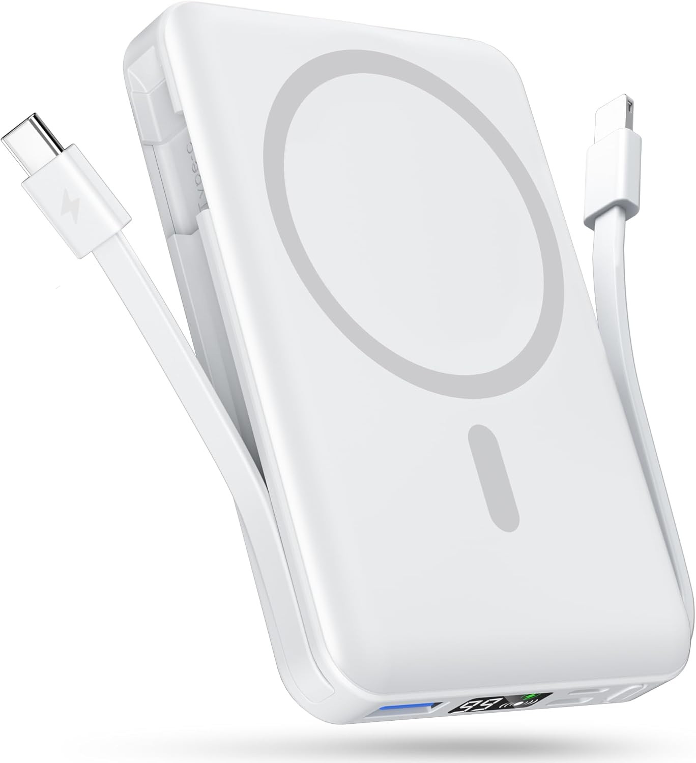 podoru for Magsafe Battery Pack, 10000mAh Magnetic Power Bank Built-in USB C Lighting Cables 22.5... | Amazon (US)