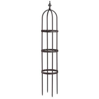 Evergreen Bronze 60 in. Powder-Coated Steel Garden Obelisk Trellis, Browns / Tans | The Home Depot