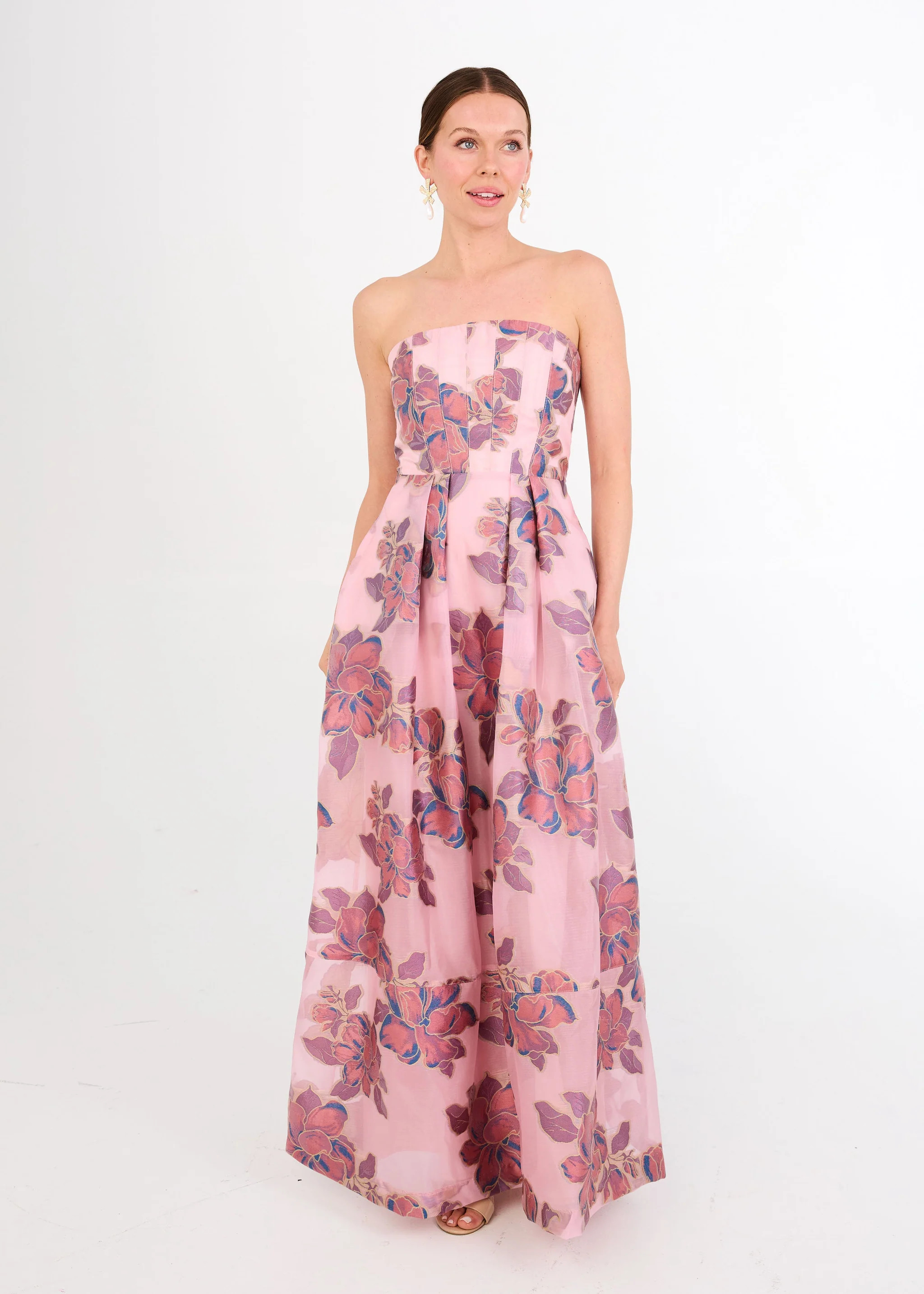 Catherine Gown Pink Peony Organza | Abbey Glass