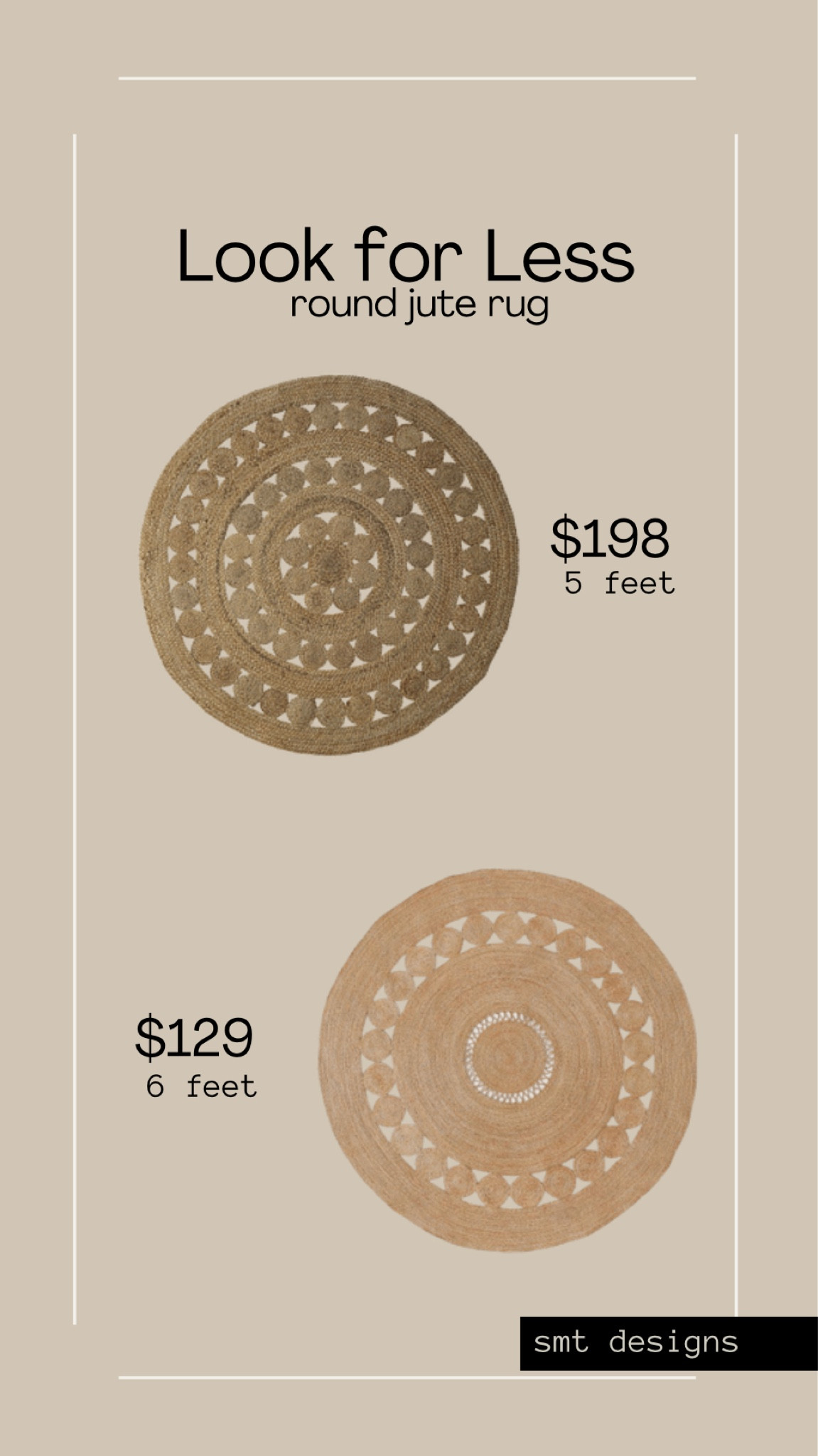 Look for less…round jute rugs!

The less expensive one is 1 foot wider which makes if an even better deal!

#LTKFind #LTKhome #LTKSeasonal