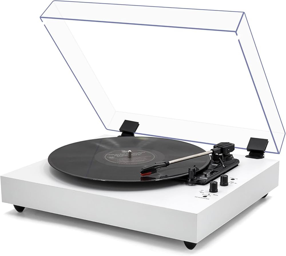 Vintage 3-Speed Turntable Bluetooth Input Record Player Vinyl Record Player with Twin Built-in St... | Amazon (US)