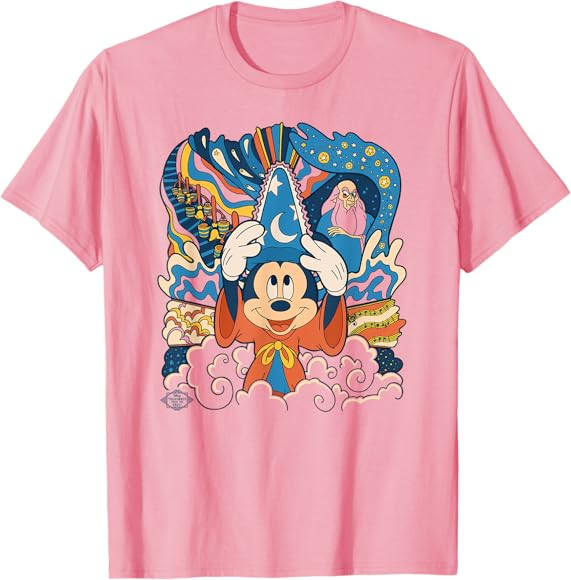 Disney Fantasia Mickey Mouse Sorcerer’s Apprentice Retro T-Shirt | Amazon (US)