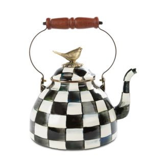 Courtly Check Enamel 3 Qt. Tea Kettle with Bird | Bloomingdale's (AU)