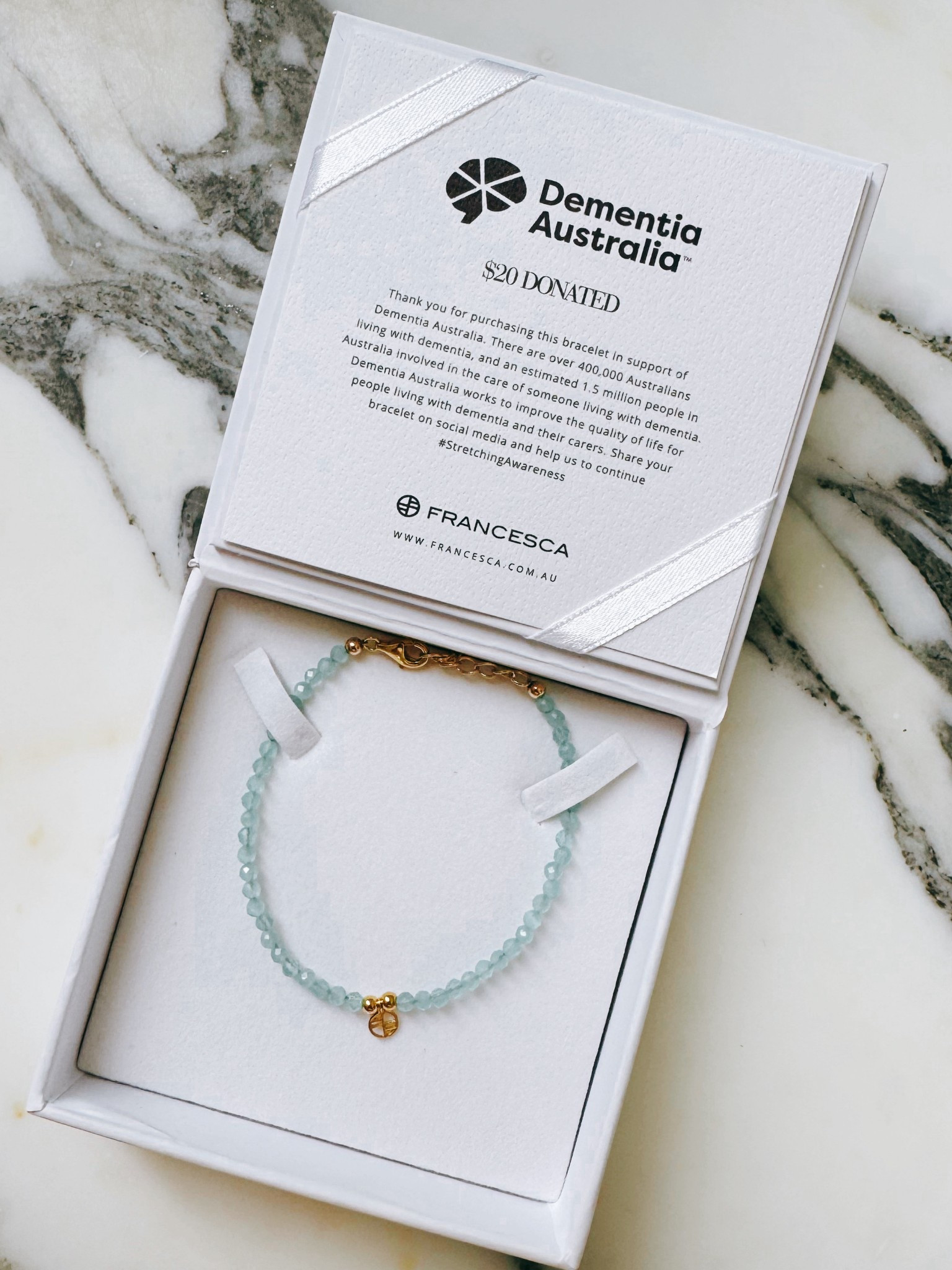 Bracelet for Dementia Australia. 🩵