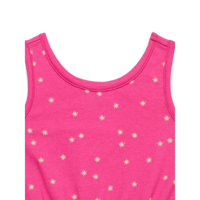 Wonder Nation Toddler Girls Printed Ruffled Hem Tank and Shorts Set, 2-Piece, Sizes 12M-5T | Walmart (US)