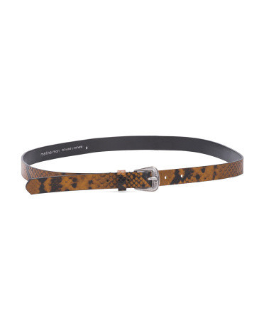 Leather Snake Printed Belt | Leather/Snakeskin | Marshalls