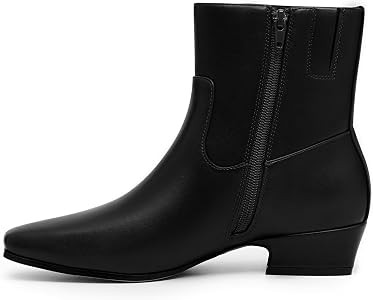Athlefit Women's Chunky Low Heel Ankle Boots Fashion Square Toe Side Zipper Short Booties | Amazon (US)