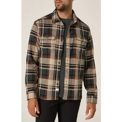 7 Diamonds Generation Plaid Stretch Flannel Button-Up Shirt in Petrol Navy at Nordstrom, Size Large | Nordstrom