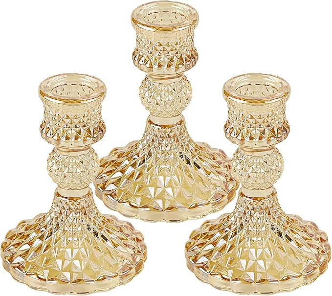 Taper Glass Candle Holder - Tables Candlestick Holders for Wedding Decor, Coffee Table Decor, Can... | Amazon (US)