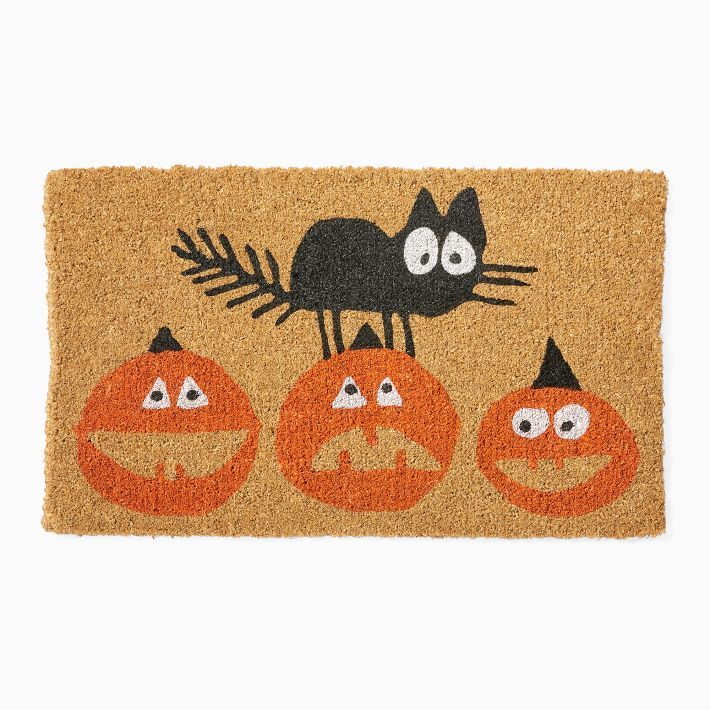 Ed Emberley Pumpkins & Cat Doormat | West Elm (US)