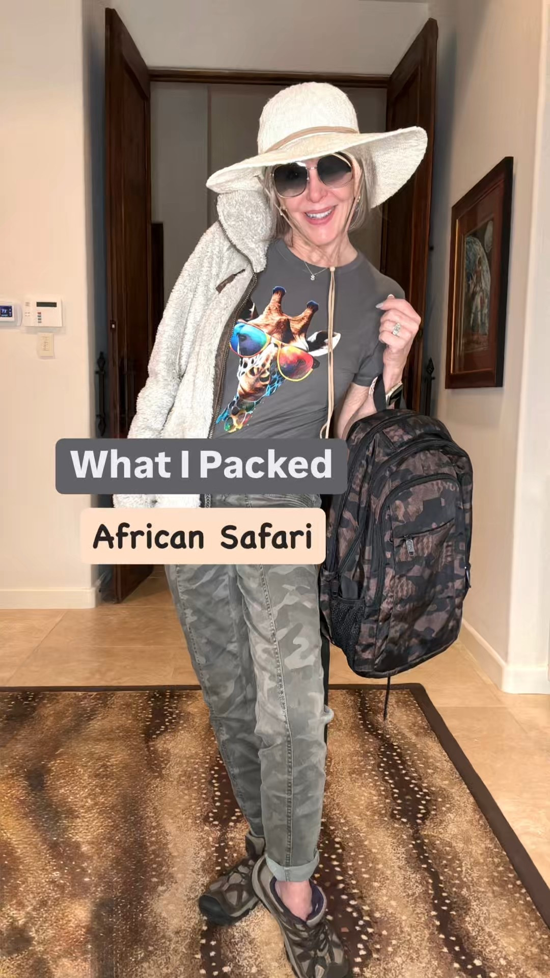These are tried and proven items that will serve you well on Safari and won’t break the back
T shirts
Khaki and camo pants
Pajamas backpack hats scarves sunglassess
Fleece jacket

#LTKOver40 #LTKFindsUnder100 #LTKTravel