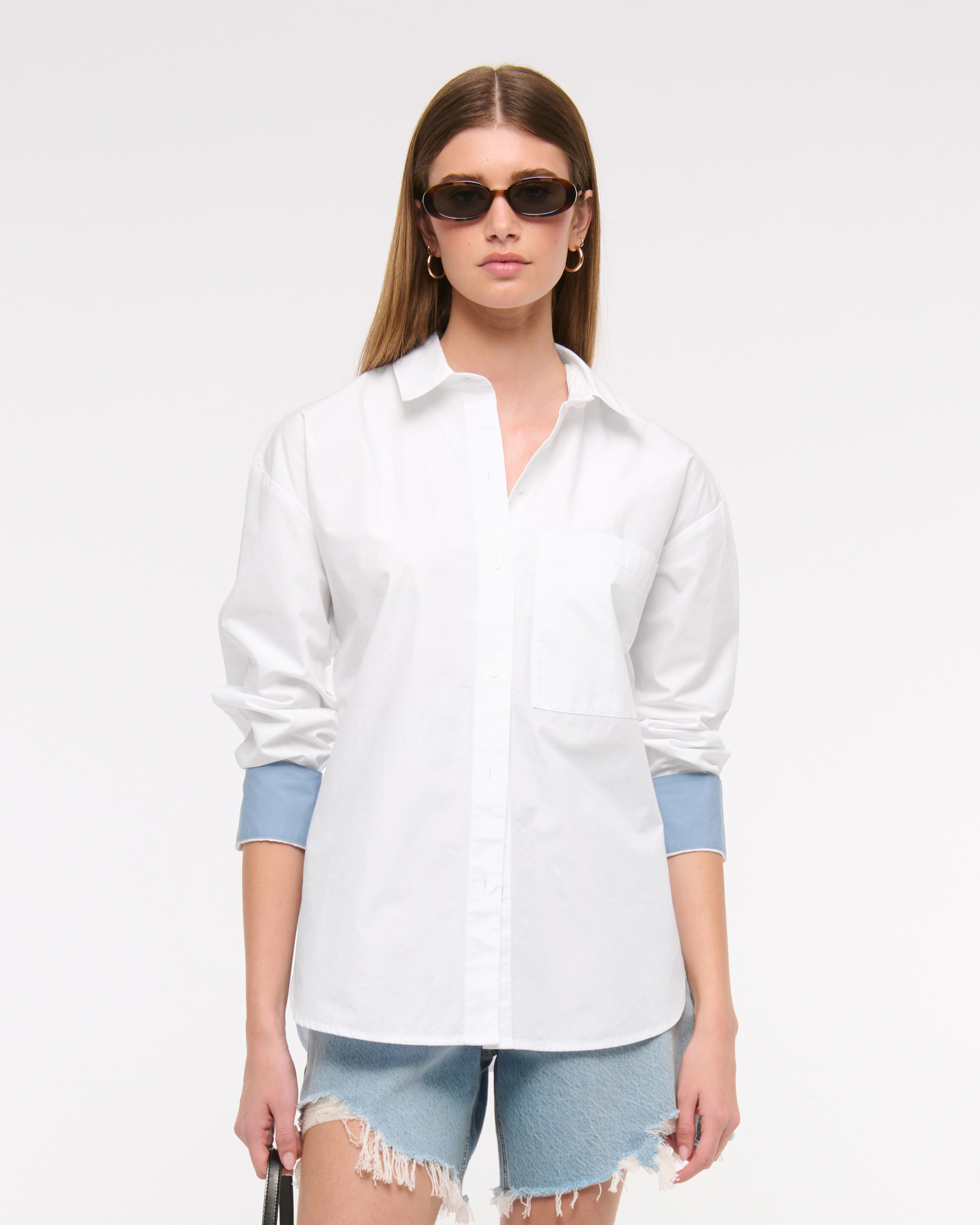 Oversized Poplin Shirt | Abercrombie & Fitch (US)