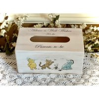 Winnie The Pooh Baby Shower Advice Box Whitewash Wood Guestbook | Etsy (US)