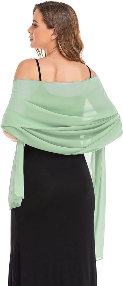 Shawls and Wraps for Evening Dresses Sheer Chiffon Women Elegant Soft Silky Wraps Wedding Bridal ... | Amazon (US)