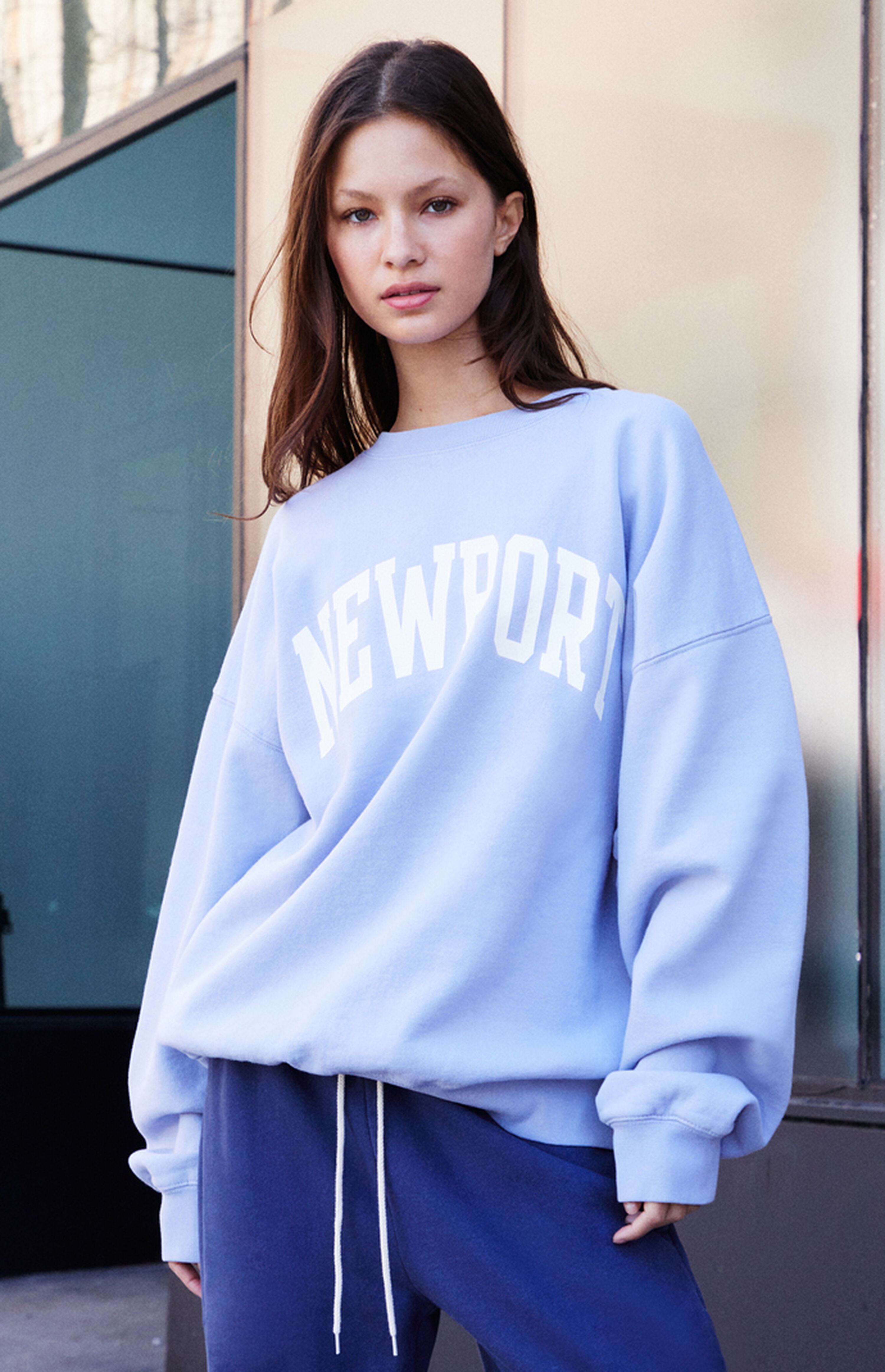 John Galt Light Blue Erica Newport Crew Neck Sweatshirt | PacSun