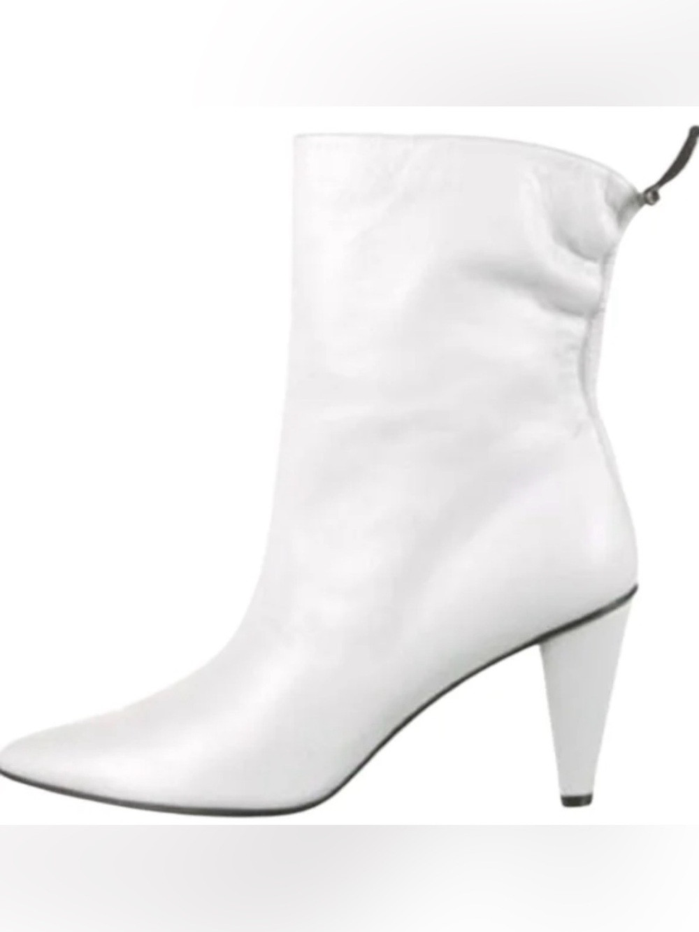 Longchamp White Boots Black Heel Sz 40, 9 US | Poshmark
