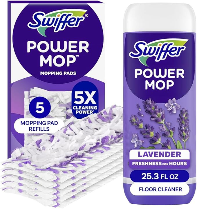 Swiffer Power Mop Refill Pack, Floor Cleaner for Mopping Tile, Vinyl, Laminate, Wood in Home, Bat... | Amazon (US)