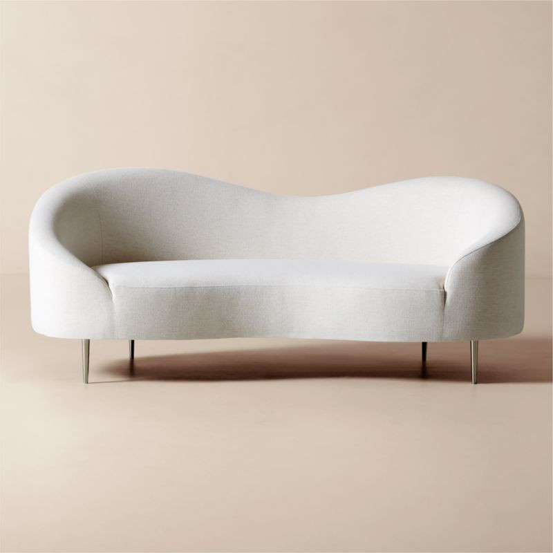 Curvo 75" White Performance Fabric Apartment Sofa by goop + Reviews | CB2 | CB2