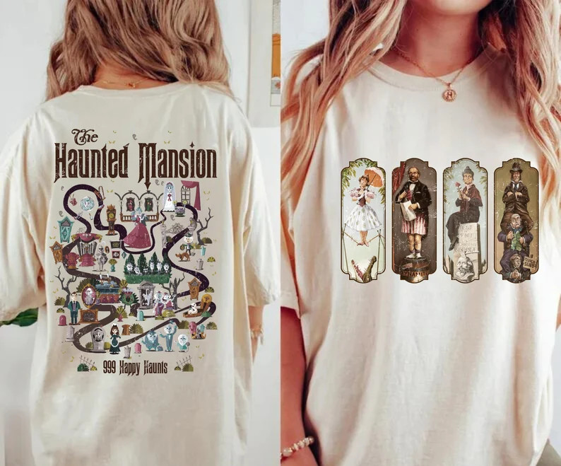 The Haunted Mansion Map Shirt, Gift for Mom Shirt, Retro the Haunted Mansion Map, Stretching Room... | Etsy (US)