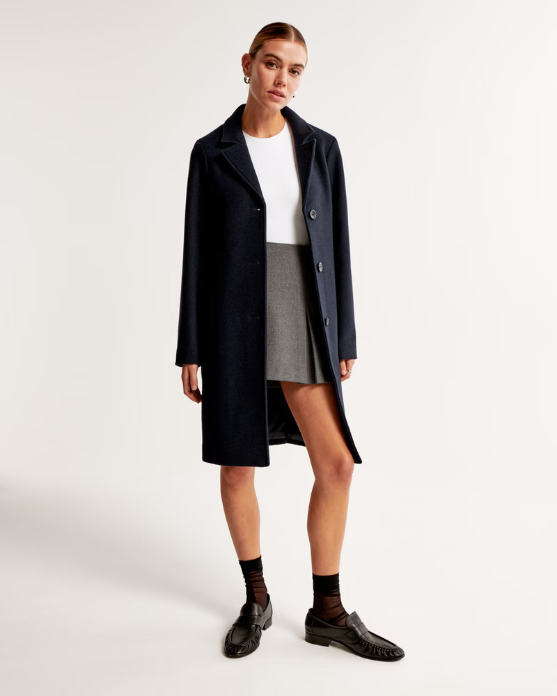 Wool-Blend Dad Coat | Abercrombie & Fitch (US)