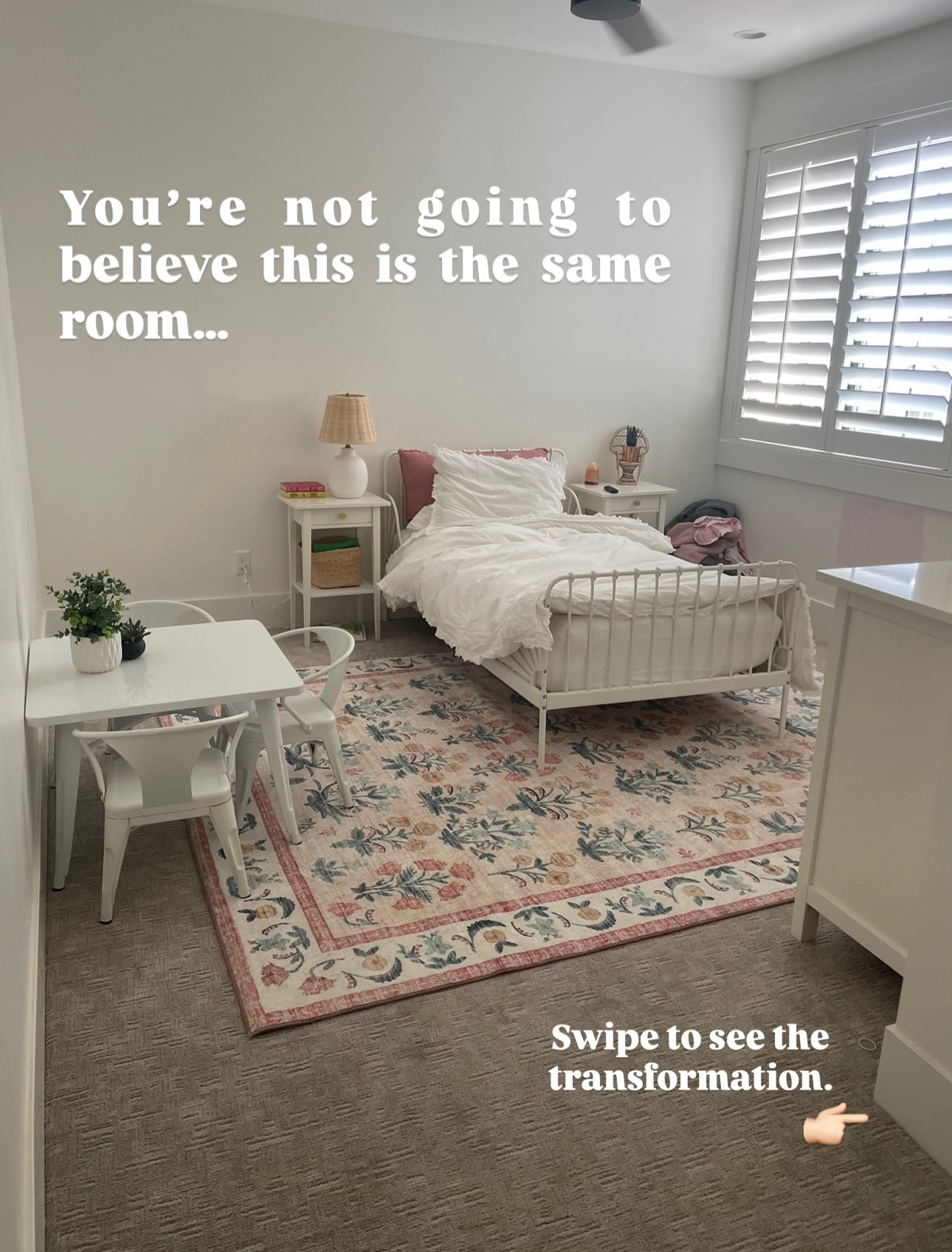 I wanted my daughter’s room to feel warm, cozy, and full of charm… but I didn’t wanted to use what I already had and not spend a ton of money. 

So I let paint + simple details do the heavy lifting ✨

It’s amazing how much character a space can gain with the right color, soft textures, and a little styling. No major renovation. No huge budget.

Just intention.

I love showing other moms that creating a beautiful home for your family can be affordable and achievable 🤍

👉 Save this for inspiration
👉 Follow for more budget-friendly transformations
#vintagegirlsroom #pinkgirlsroom #pinkroom #girlsroom 

#LTKSaleAlert #LTKmomlife #LTKHome