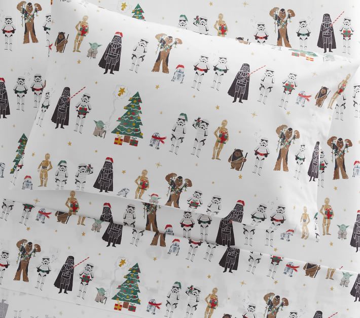 Star Wars™ Holiday Organic Sheet Set & Pillowcases | Pottery Barn Kids