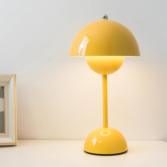 Modern Mushroom Table Lamp Cartoon Iron LED Bedside Lamp Nordic Round Metal Lamp Body Nightstand ... | Amazon (US)