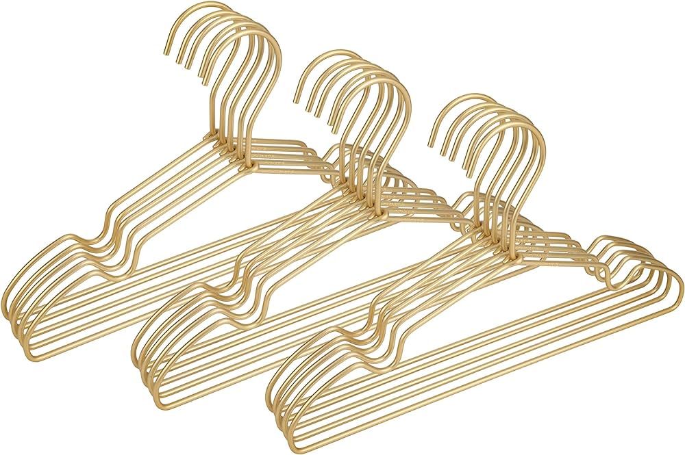 Koobay 12.6" Matte Gold Metal Kids Baby Hangers, 30Pack, Non Slip, Suit for Coated Wire Children ... | Amazon (US)