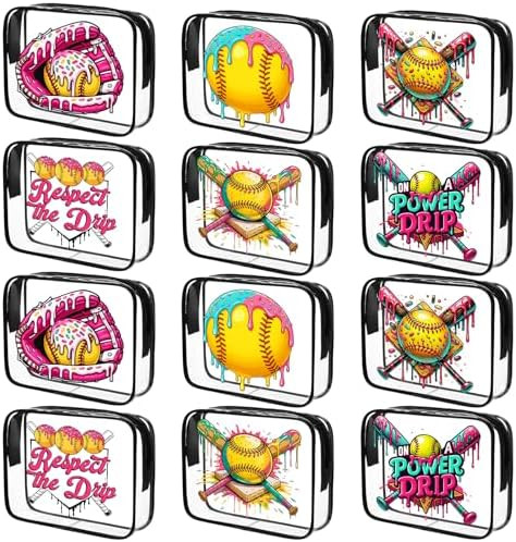 Sadnyy 12 Pcs Ice Cream Drip Softball Makeup Bags Gift Bulk Softball Snack Pouch Bags 7 x 5.5 x 2... | Amazon (US)