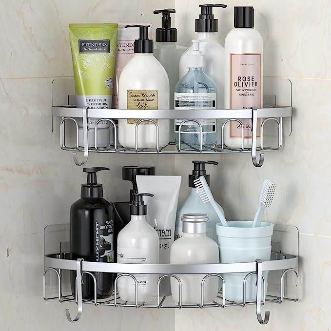 stusgo Corner Shower Shelf, Shower Wall Caddy, Adhesive Shower Corner Caddy, SUS304 Stainless Ste... | Amazon (UK)