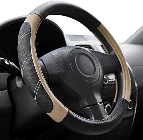Elantrip Sport Leather Steering Wheel Cover 14 1/2 inch to 15 inch Universal, Padded Soft Grip Br... | Amazon (US)