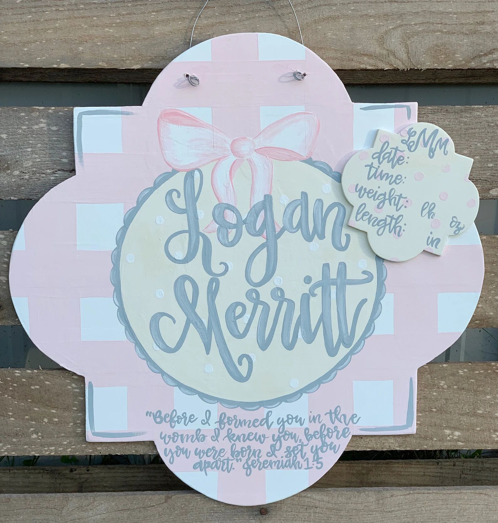 Baby Girl Hospital Door Hanger|Birth Announcement | Etsy (US)