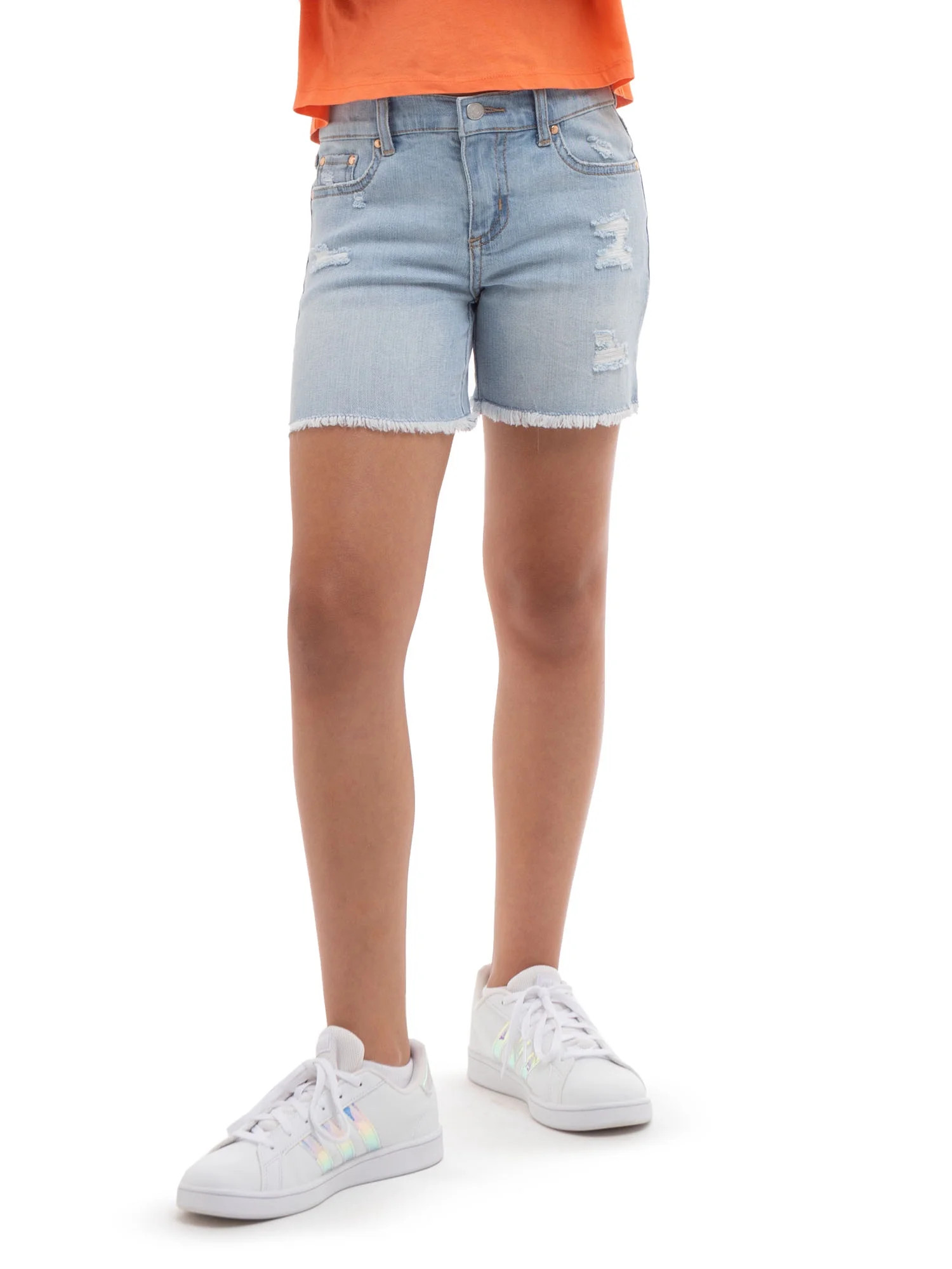 Jordache Girls Destructed 90's Midi Short, Sizes 5-18 | Walmart (US)