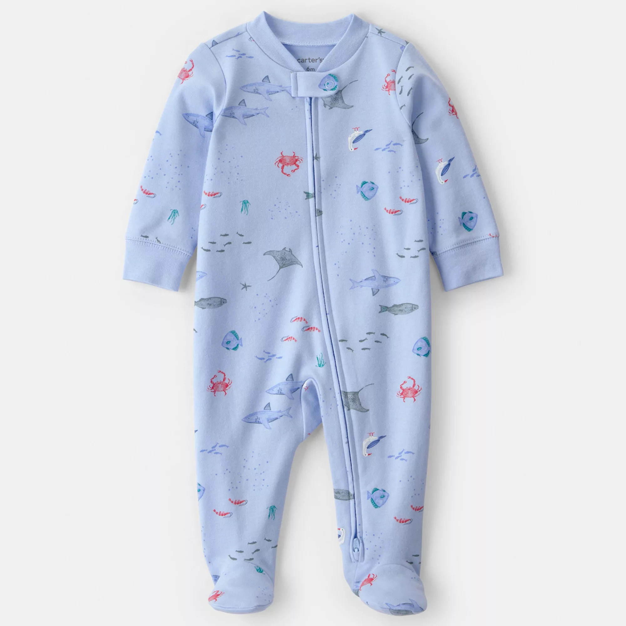 Baby Boy Carter's Sea Animals 2-Way Zip Cotton Sleep & Play Pajamas | Kohl's