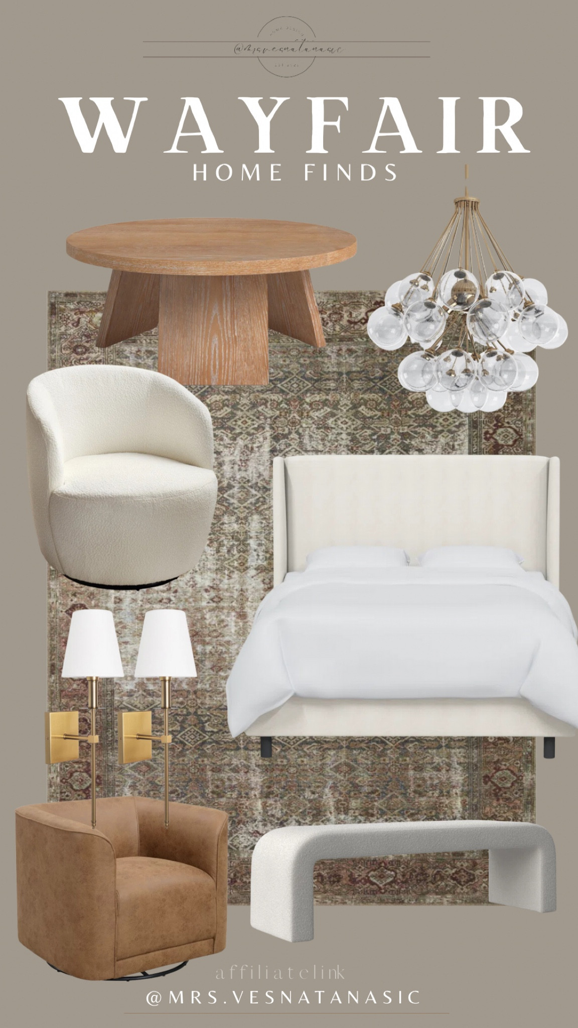 Wayfair home finds! 

Wayfair, Wayfair home, Wayfair find, Loloi rug, upholstered bed, chandelier, chair, sconces, @Wayfair #Wayfair 

#LTKsalealert #LTKHoliday #LTKhome