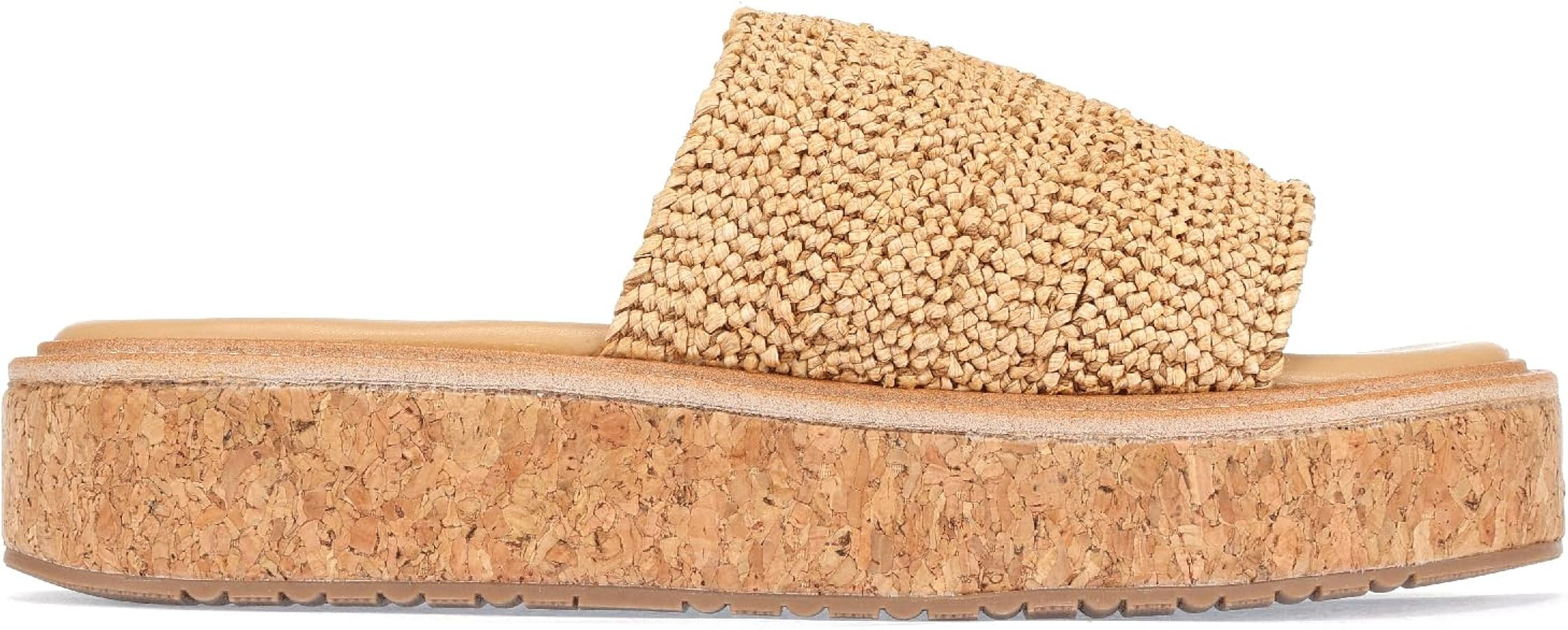 Monrovia Platform Sandals Women – Raffia Espadrilles Slip On Slides, Comfortable Summer Wedge S... | Amazon (US)