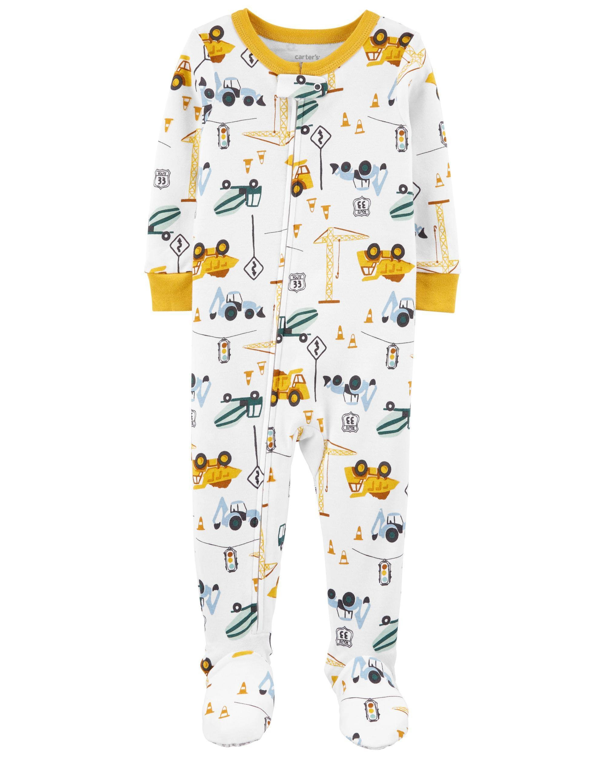 1-Piece Construction 100% Snug Fit Cotton Footled PJs | Carter's