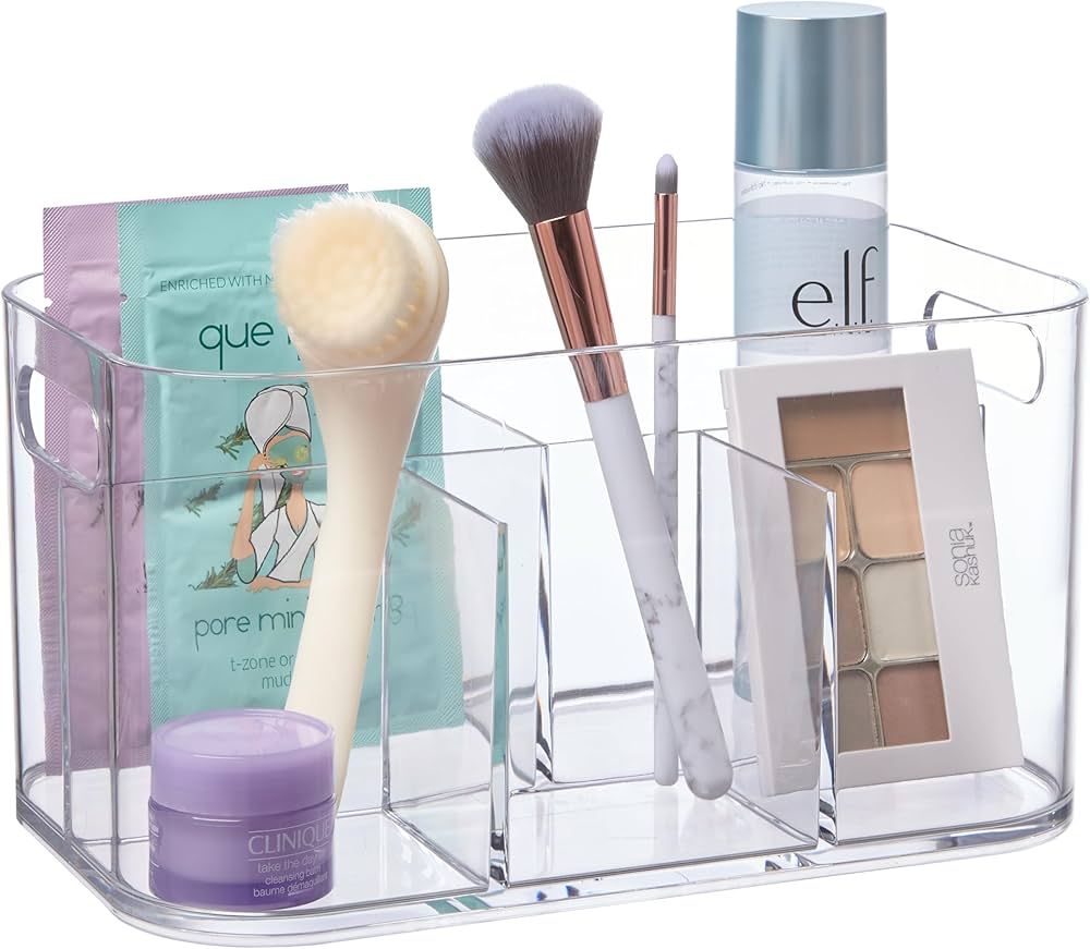STORi Bliss 5-Compartment Plastic Cosmetics Storage Organizer | Clear | Rectangular Divided Makeu... | Amazon (US)