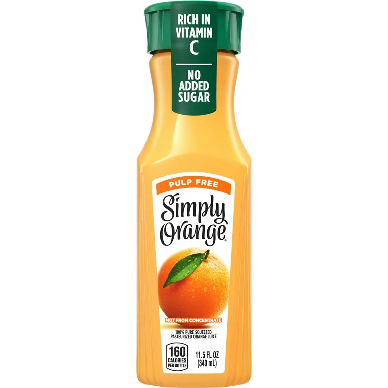 Simply Pulp Free Orange Juice, 11.5 fl oz Bottle | Walmart (US)