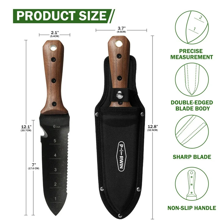 Perwin Hori Hori Garden Knife, Garden Tool with Sheath and Hanging Hole, 7-inch Stainless Steel B... | Walmart (US)