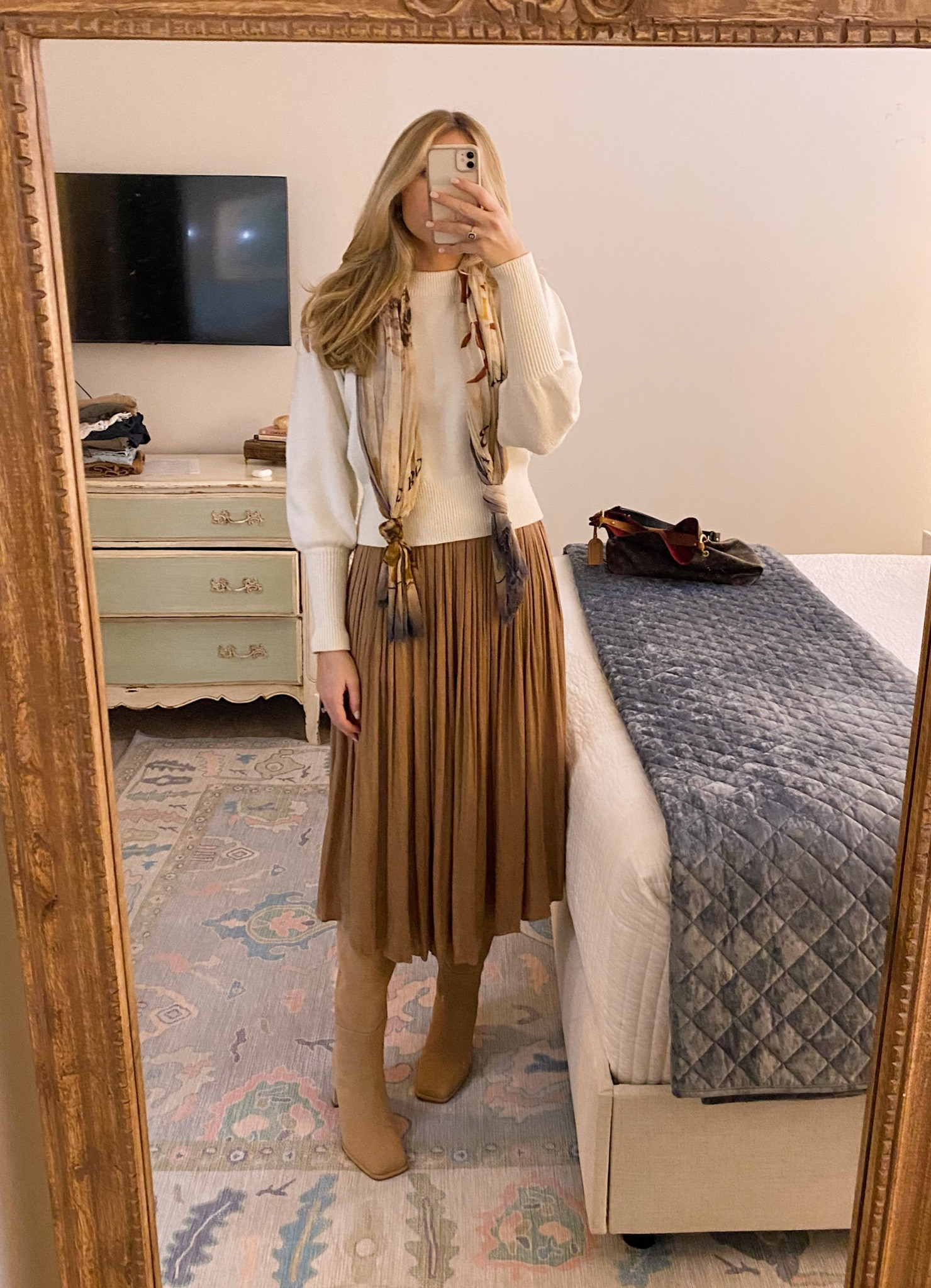 What I Wore! To church 🤎

church outfit // winter outfit // pleated midi skirt // suede boots // cream sweater 

#LTKSeasonal #LTKtravel #LTKstyletip