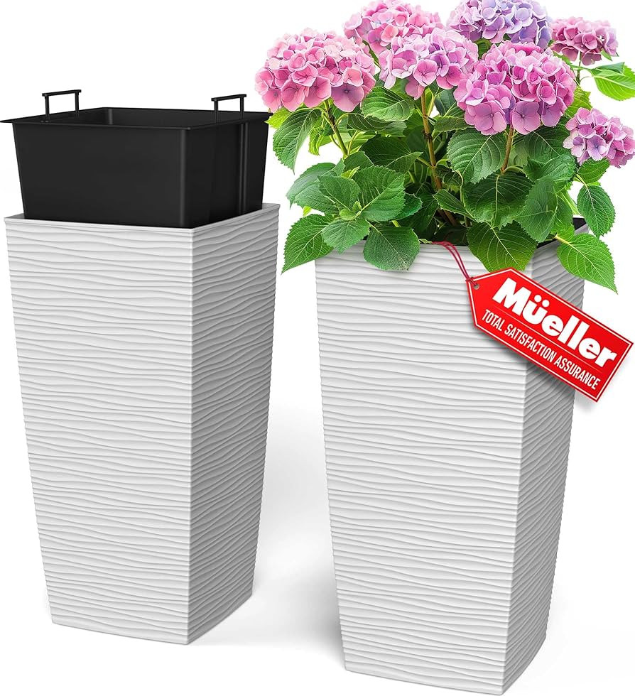 Mueller M-Resin Heavy Duty Tall Planters for Outdoor Plants, Indoor Grande Plant Pots, Boxes, Tre... | Amazon (US)