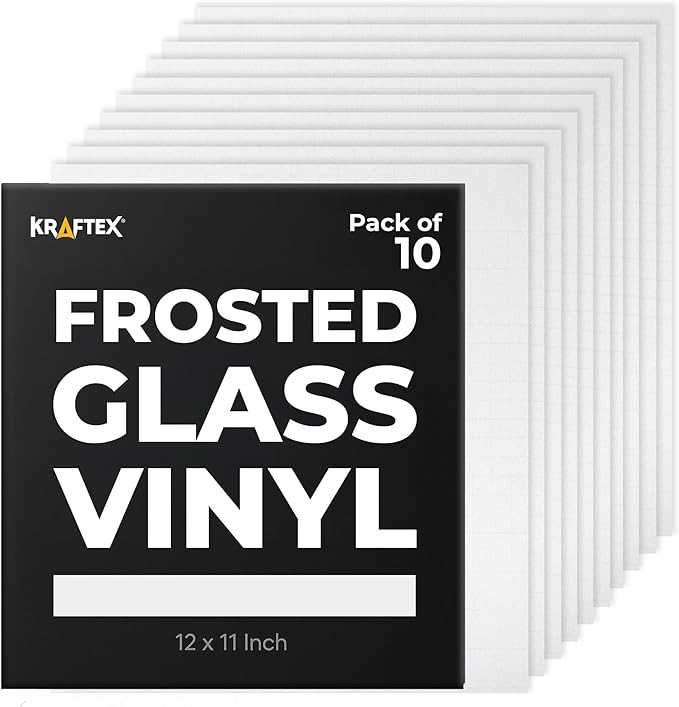 Frosted Vinyl for Glass [12in x 11in] Compatible with Cricut, Silhouette and More. Permanent Adhe... | Amazon (US)