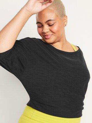 Breathe ON Cropped Elbow-Sleeve Performance Top for Women | Old Navy (US)