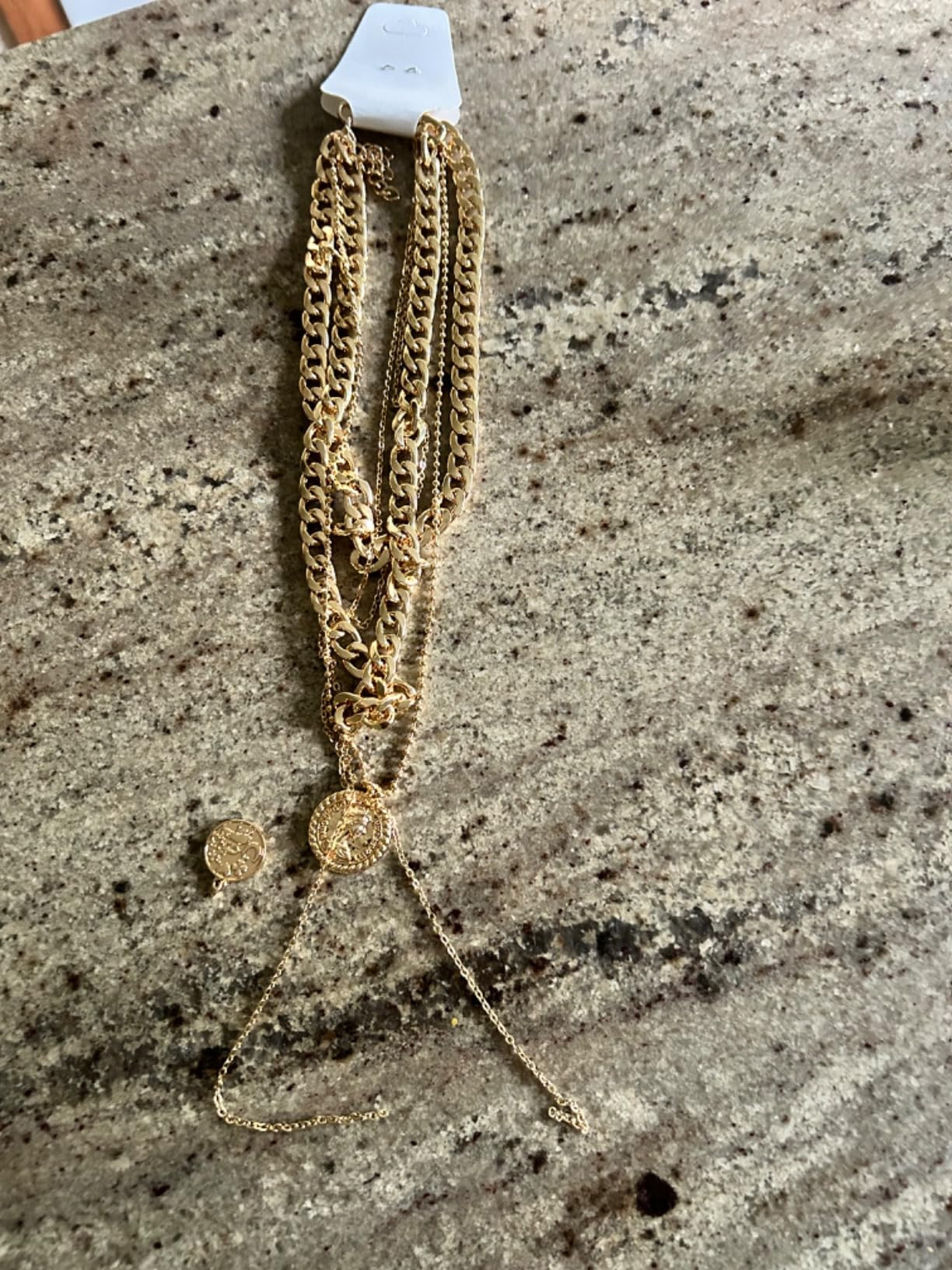 MJartoria Gold Layered Necklaces for Women Trendy Retro Coin Pendant Necklace Dainty Chunky Chain... | Amazon (US)