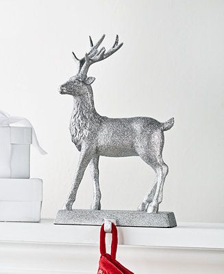Shine Bright, Grey Glitter Reindeer Stocking Holder, Created for Macy's | Macys (US)
