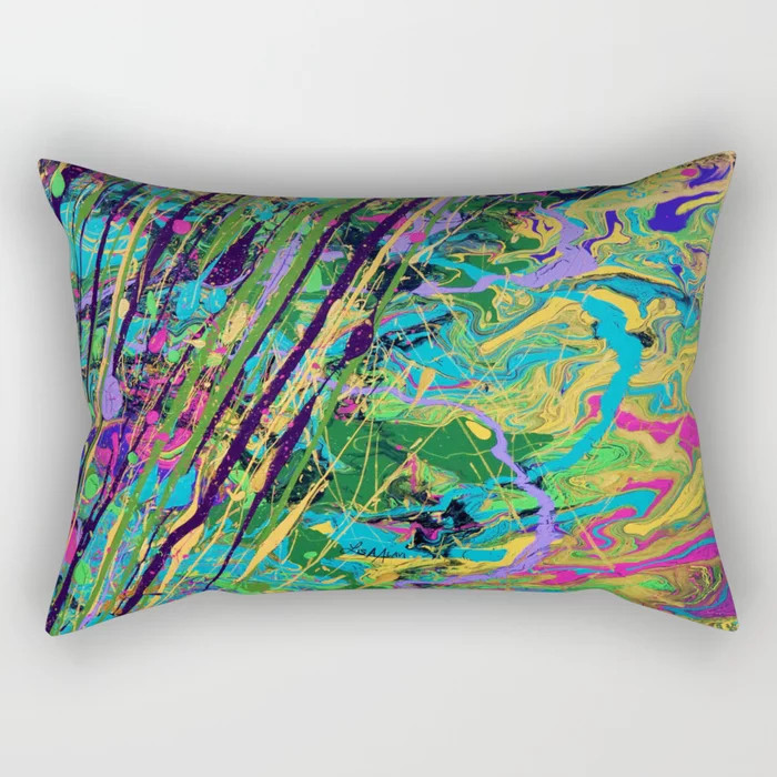 Mardi Gras Marble Rectangular Pillow | Society6